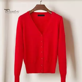 Женское вязаное пальто с V-образным вырезом, длинным рукавом, однобортный свитер, однотонный, с ребристым подолом, мягкий теплый свитер, кардиган L жёлтый