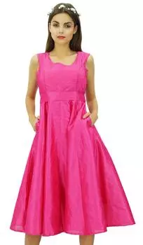 Женское выпускное платье Bimba с поясом Платье миди для подружки невесты с карманами 10 розовый