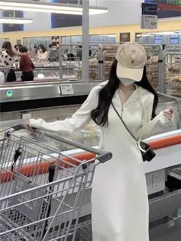 Женское высококачественное белое платье с капюшоном и длинными рукавами на осень 2025 г. XL белый