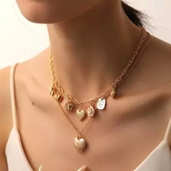 Женское высококачественное многослойное золотое ожерелье с подвеской «Бабочка» 2024 года золотой