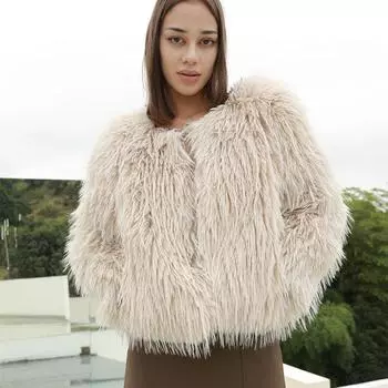 Женское высококачественное пальто из искусственного меха Fox принесет вам тепло M античный белый