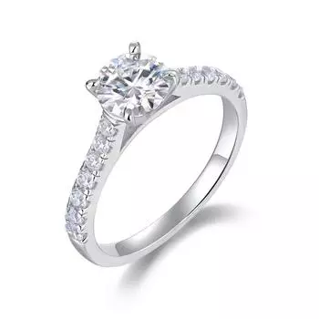 Женское закрытое кольцо Bague Ringen S925, инкрустированное серебром 1 карат с муассанитом в форме сердца Nude CargoNo.5 алмаз
