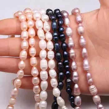 Ожерелье из натурального речного жемчуга 7-8mm белый