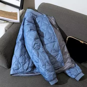 Женское зимнее бейсбольное пальто с воротником-стойкой, ветрозащитное, тонкое, с подкладкой, однотонное, с длинными рукавами, теплое S белый