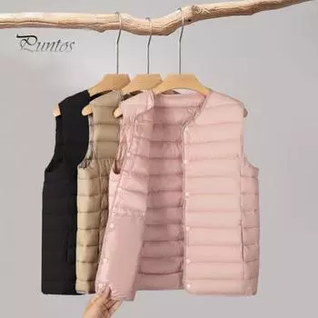 Женское зимнее хлопковое пальто с круглым вырезом, тонкое, короткое, большого размера, с подкладкой, ветрозащитное, однобортное, внутренняя одежда, жилет XXL хаки