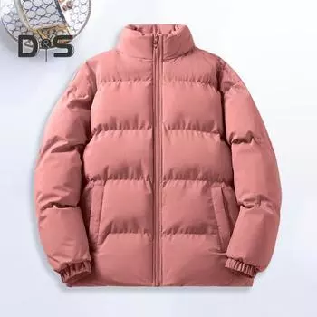 Женское зимнее хлопковое пальто с толстой подкладкой, теплое, морозостойкое, ветрозащитное, однотонное, с длинным рукавом, воротник-стойка, защита шеи, унисекс, уличное пальто L хаки