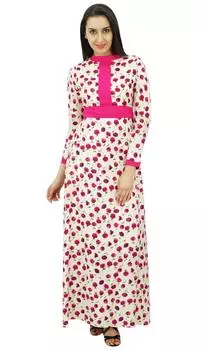 Женское зимнее макси-платье Bimba с цветочным принтом, длинное, из вискозы с принтом 10 розовый