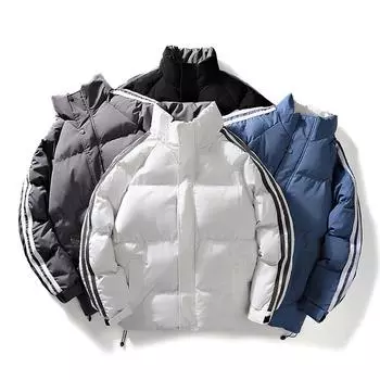 Женское зимнее модное пальто из хлопка с панировкой, утолщенное пальто из хлопка с двумя планками, теплая куртка американского стиля с воротником-стойкой, хлопковая подкладка, короткая M