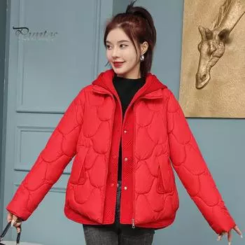 Женское зимнее пальто, имитация двухкомпонентного застежки-молнии на пуговицах, с капюшоном, отложным воротником, однотонная короткая куртка с наполнителем из хлопка XXXL чёрный