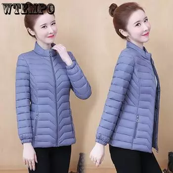 Женское зимнее пальто, осенняя ультралегкая куртка на утином пуху для женщин, тонкая стеганая куртка, портативная верхняя одежда, ветрозащитное пуховое пальто XS синий