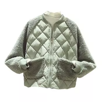 Женское зимнее пальто с двойными карманами, флисовая лоскутная подкладка, толстый круглый вырез, длинные рукава, застежка-молния, теплая куртка для отдыха на открытом воздухе M белый