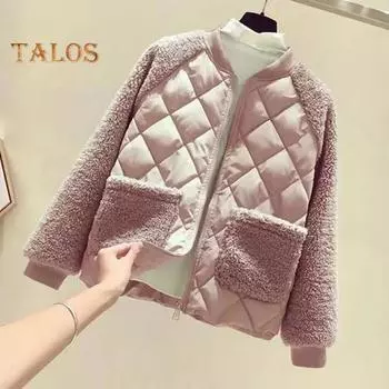 Женское зимнее пальто с двойными карманами, флисовая лоскутная подкладка, толстый круглый вырез, длинные рукава, застежка-молния, теплая верхняя одежда для отдыха на открытом воздухе M зелёный