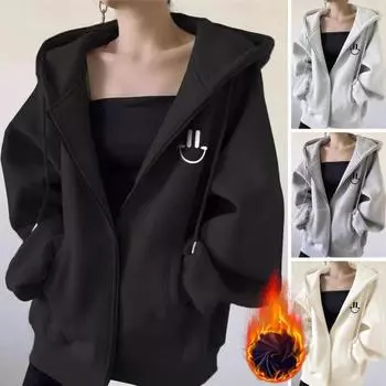 Женское зимнее пальто с капюшоном и боковыми карманами, толстая плюшевая подкладка, застежка-молния, затягивающийся шнурок, верхняя одежда с длинным рукавом, ветрозащитная, сохраняющая тепло куртка для активного отдыха бежевый