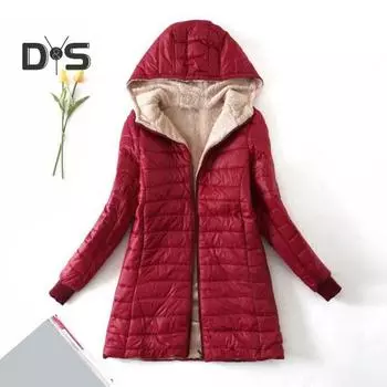 Женское зимнее пальто с капюшоном, толстая плюшевая подкладка, облегающий крой, ветрозащитная застежка-молния, длинные рукава, эластичные манжеты, уличная куртка, повседневная одежда, термобелье M серый