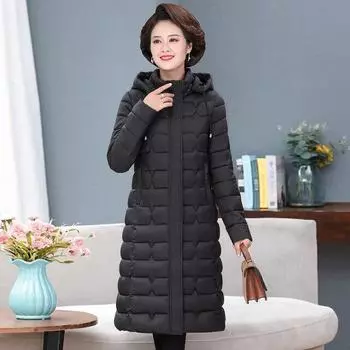 Женское зимнее пальто с капюшоном, тонкое, ветрозащитное, с большим карманом, X-длинное пальто, куртка-пуховик, парки с хлопковой подкладкой, верхняя одежда, пальто XL
