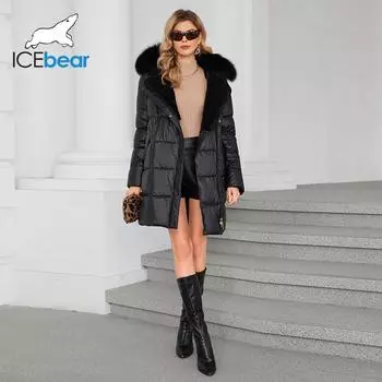 Женское зимнее пальто с термокапюшоном, съемный меховой воротник из натурального меха, элегантная однотонная толстая теплая куртка 44 пепельный