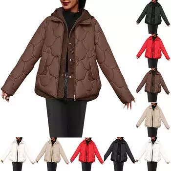 Женское зимнее пальто, теплая куртка с капюшоном, женские утепленные легкие пальто, женская верхняя одежда L чёрный