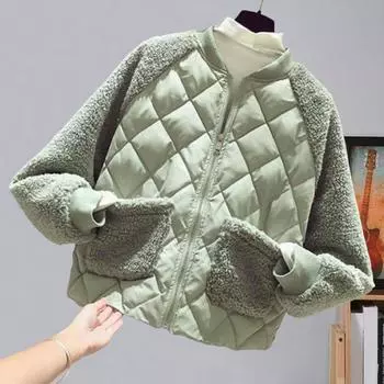 Женское зимнее пальто Yousheng с двойными карманами, флисовая лоскутная подкладка, толстый круглый вырез, длинные рукава, застежка-молния, теплая верхняя одежда для отдыха на природе XL