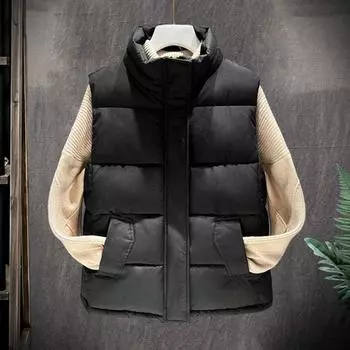 Женское зимнее пальто Yousheng с карманами, застежкой-молнией, воротником-стойкой, без рукавов, однотонный жилет для отдыха на открытом воздухе и спорта M хаки