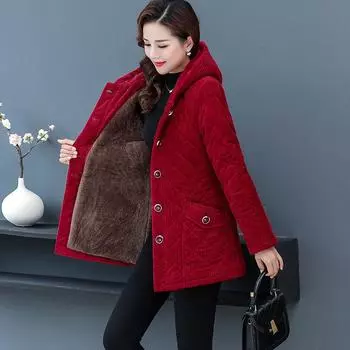 Женское зимнее пальто Женская стеганая куртка Зимняя длинная женская куртка выше колена с хлопковой подкладкой Сохраняет тепло XXXXXL зелёный