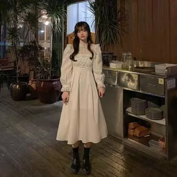 Женское зимнее платье 2024 года с рукавами-фонариками, кружевное, с длинными рукавами, облегающее, темпераментное, в стиле знаменитостей из Интернета S чёрный