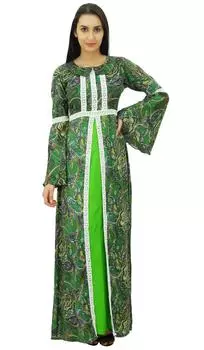 Женское зимнее платье макси из кружева с принтом из вискозы Bimba 16 зелёный