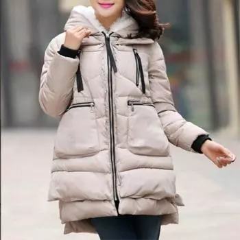 Женское зимнее свободное теплое пальто Parker, утолщенное теплое пальто с талией 5XL