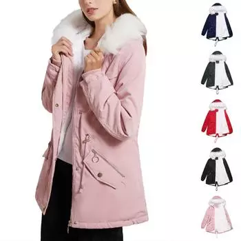 Женское зимнее теплое пальто с капюшоном и воротником из бархата, большой размер, свободная и удобная хлопковая куртка XXXL красный
