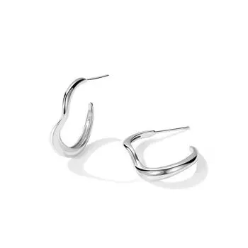 Женственные простые геометрические металлические глянцевые серьги-крутки с простым кольцом C-Ear Jewelry