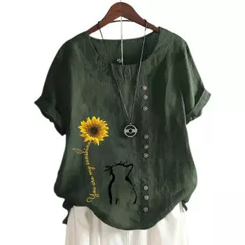 Женственный и веселый женский хлопковый топ с 11 вариантами ярких принтов S розовый