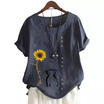 Женственный и веселый женский хлопковый топ с 11 вариантами ярких принтов S розовый