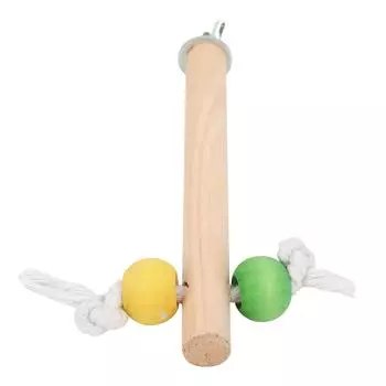 Жердочка для клетки с цветными бусинами и хлопковой веревкой, жевательная станция для попугая, игрушка-палочка 1,5x18 см