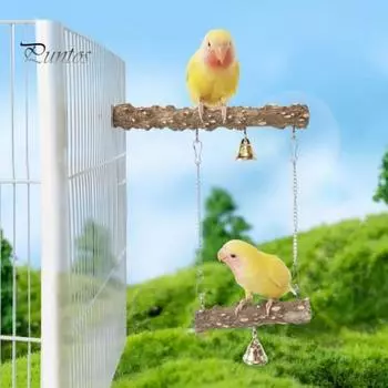 Жердочка для птиц из натурального дерева, подставка для птиц, ветка, игрушка для лазанья попугая, жевательная палочка, клетка, аксессуары для неразлучников, корелл, волнистых попугайчиков S B