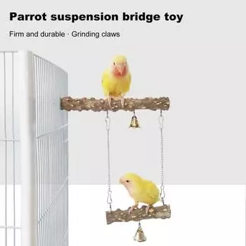 Жердочка для птиц из натурального дерева, подставка для птиц, ветка, игрушка для лазанья попугая, жевательная палочка, клетка, аксессуары для неразлучников, корелл, волнистых попугайчиков S B