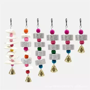 Жернов натуральный и веселый, полный питательных веществ 11-20 см, точильный камень для домашних животных, яркий, нетоксичный вулканический камень, кость каракатицы