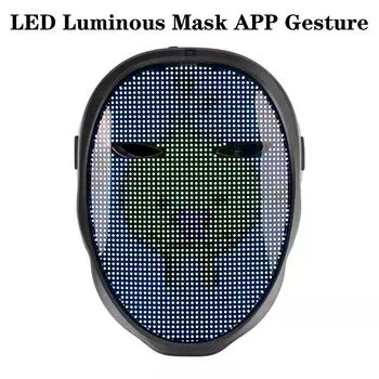 Жест футуристическая маска светящийся козырек Bluetooth опора для вечеринки бар фестиваль производительность светодиодный DIY электронное приложение светящаяся маска