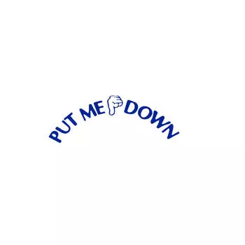 Жест Ручная наклейка Забавная ванная комната Сиденье для унитаза Наклейка на стену Знак для PUT ME DOWN синий