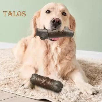 Жесткая игрушка для жевания для агрессивных любителей жевать. Интерактивная пищащая игрушка в форме косточки/ветки для прорезывания зубов у собак средних и крупных пород. C