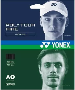 Жесткая теннисная струна YONEX Polytour Fire 125 черная 12м PTGF125 чёрный