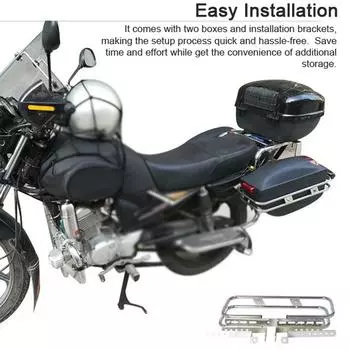 Жесткие седельные сумки для мотоцикла, универсальный боковой ящик для хранения заднего багажника с подсветкой и замком, 1 пара белый