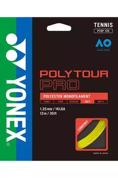 Жесткие теннисные струны YONEX Polytour Pro 125 PTGP125 Flash Yellow (1,25мм)