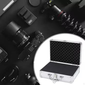 Жесткий алюминиевый футляр для переноски, алюминиевый футляр с пеной, противоударный футляр для микрофона, жесткий корпус key S