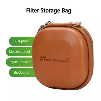 Жесткий чехол для хранения фильтра PRO TANLE, защитная сумка из искусственной кожи, пыленепроницаемая сумка для переноски, 5 шт. коричневый