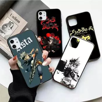 Жесткий чехол для мобильного телефона с рисунком «Черный клевер» в стиле аниме для Iphone 13 12 Mini 11 Pro XS Max, чехол для телефона X SE 6 8 7 Plus 5S 6S XR 10, крутой чехол iPhone 5