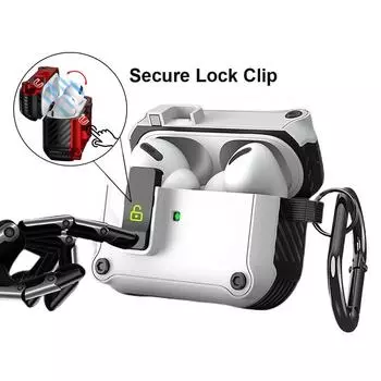 Жесткий чехол для наушников с магнитным замком безопасности и крючком для ключей для Apple Airpods Pro 2 2nd Air Pods 3 Gen, противоударный защитный чехол для мужчин и девочек Airpods Pro чёрный