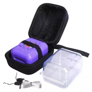 Жесткий чехол для переноски и прозрачный чехол из ТПУ со шнурком для интерактивной игрушечной цифровой игрушки-питомца, защитный держатель для хранения аксессуаров для виртуальных электронных питомцев 10*9*6.5cm чёрный