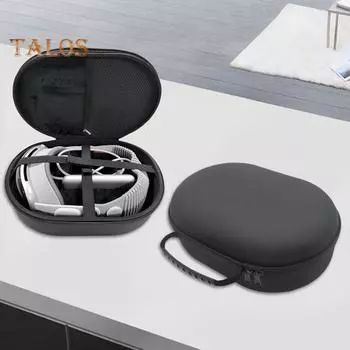 Жесткий чехол для переноски, противоударный, полностью защитный, вместительный, на молнии, устойчивый к царапинам, портативный дорожный чехол для Apple Vision Pro чёрный