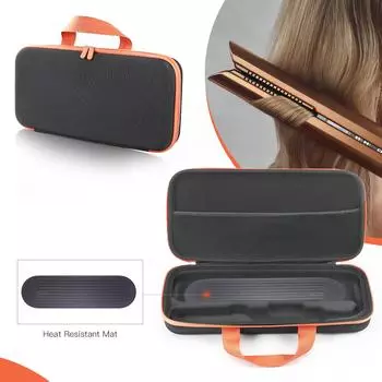 Жесткий чехол для переноски, ударопрочный, водонепроницаемый, устойчивый к царапинам, с сетчатой сумкой для выпрямителя волос Dyson Airstrait / Corrale синий