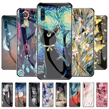 Жесткий чехол для Samsung A50, чехол из закаленного стекла Galaxy A52s 5g A52 A51 A50s A30s A32 A31 A33 A53 A13 A12 A21s A10 A04s Funda Coque For Galaxy A10