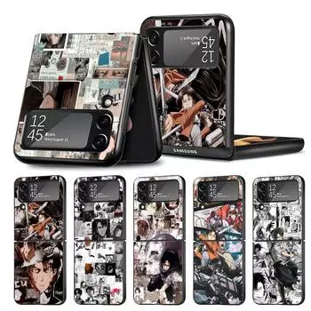 Жесткий чехол для телефона для Samsung Galaxy Z Flip 3 5g Zflip Z Flip 4 Zflip3 Flip3 Zflip4 задняя крышка Атака Титанов аниме Капа Samsung Z Flip 5G